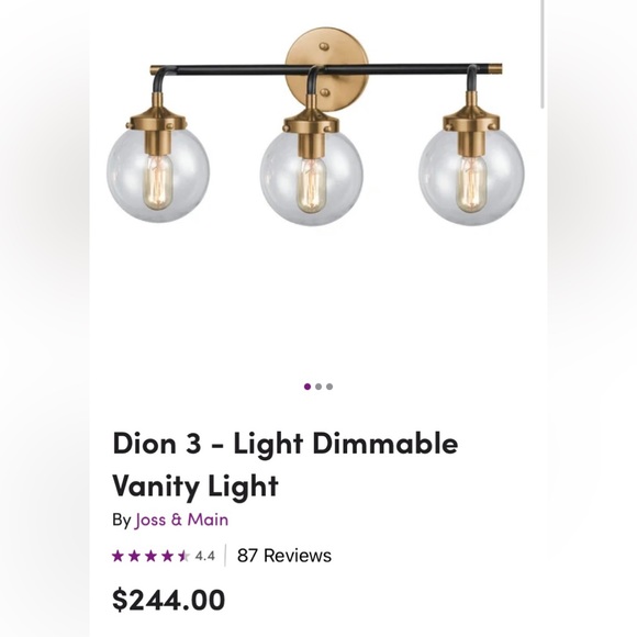 Joss and Main Other Joss Main Light Fixture 3 Light Dimmable